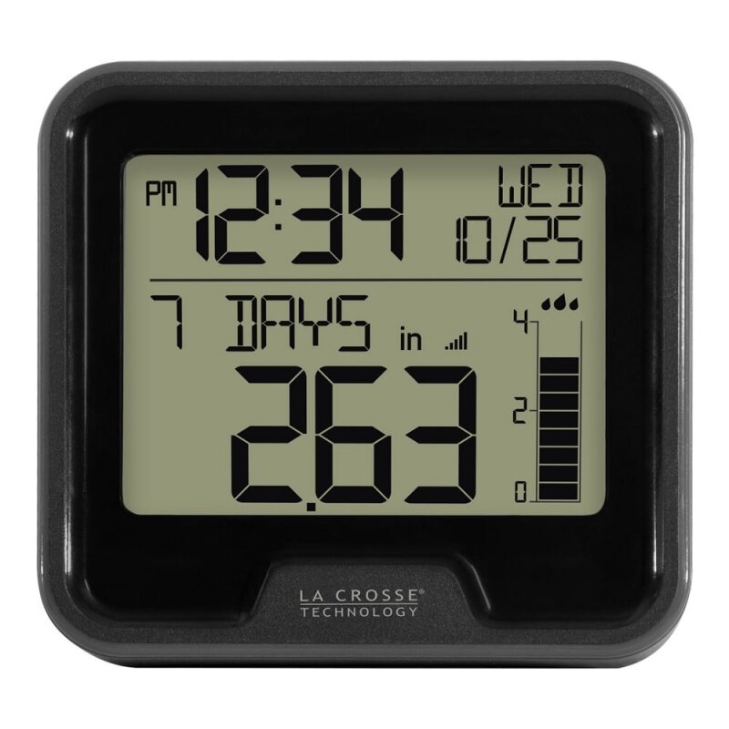 La Crosse Technologie 724-1409 Zwarte Draadloze Regenmeter Digitale Regenmeter