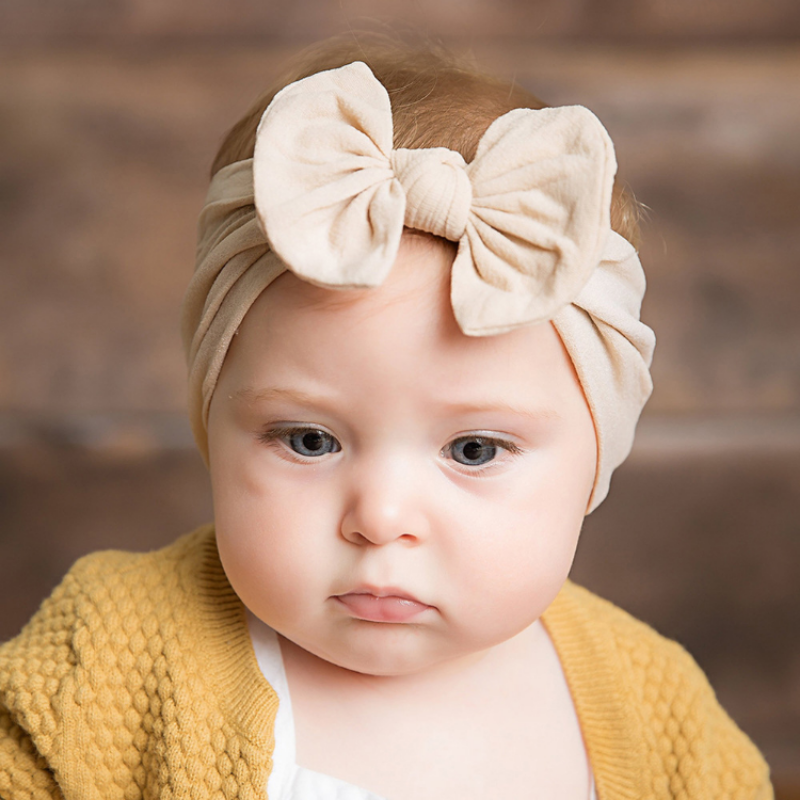 Baby Haarschmuck Nylon Bogen Kinder Haarband super weich breites Haar Reifen Baby Zubehör Stirnband für Baby Mädchen
