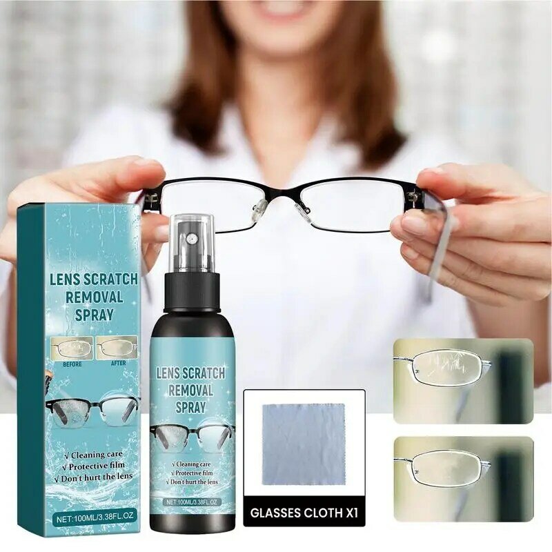 Brillen linsen reiniger Spray 100ml Brillen linsen reiniger mit Linsen reiniger Tuch Brillen linsen reiniger Spray Kit für alle Linsen
