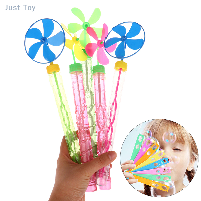 1 buah kincir angin lima daun multiwarna, stik gelembung sabun pantai warna untuk mainan anak