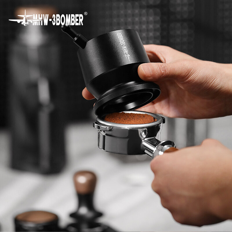 MHW-3BOMBER Blind Shaker Espresso Dosing Funnel with Stirrer Aluminum Alloy Coffee Dosing Cup Fit 58mm Portafilter Barista Tool