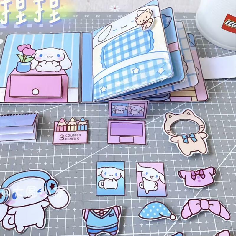 Sanrio Kawali Mijn Melodie Cinnamoroll Pochacco Pompompurin Sticker Games Rustig Boek Grappig Diy Anime Meisjes Cadeau Speelgoed Voor Kinderen