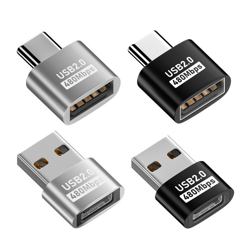 Adaptador USB 2.0 Tipo-C OTG, macho para USB conversor fêmea para Mac, laptop, conector USBC OTG