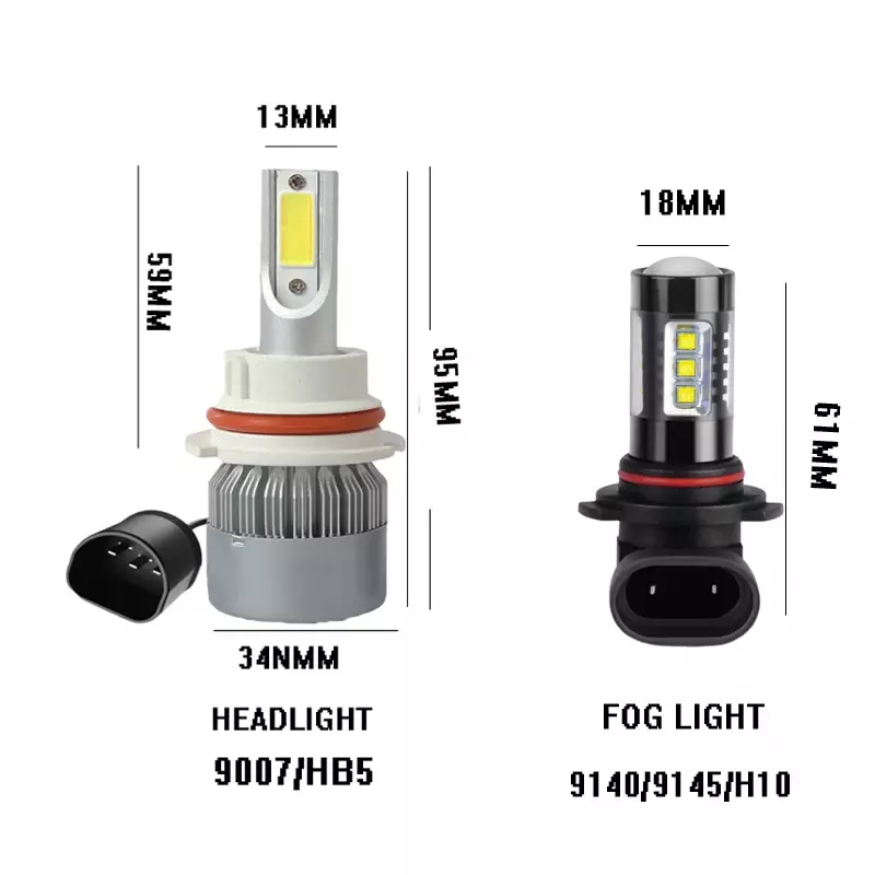 Combo LED 6000K Biały reflektor HB5 Światła drogowe / mijania + światła przeciwmgielne H10 6000K Do Ford Expedition 2000 2001 2002 Plug and Play