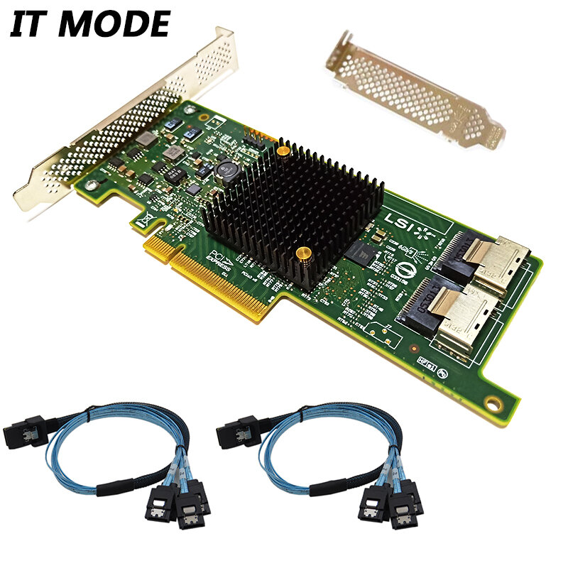 LSI SAS-mini-sas HD, 6Gb, PCI-E 3,0, X8 SAS, adaptador de controlador, tarjeta RAID, 9217-8i, HBA, SFF8087