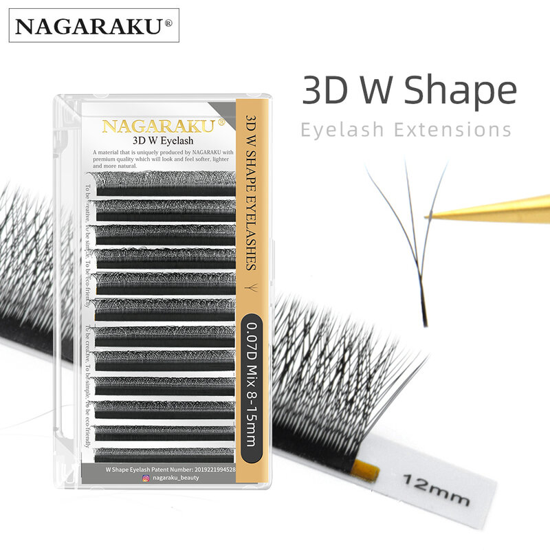 Nagaraku-自動フラワーファン,ボリュームのある形をしたボリュームのある天然の柔らかい扇形のまつ毛,単一の柔らかいミンククラスター