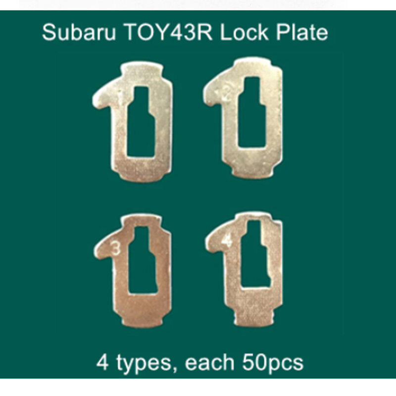 Kunci Wafer 200 buah/lot TOY43R kunci mobil pelat pengunci buluh untuk Subaru Aksesori perbaikan otomatis Kit tukang kunci 4 jenis setiap 50 buah