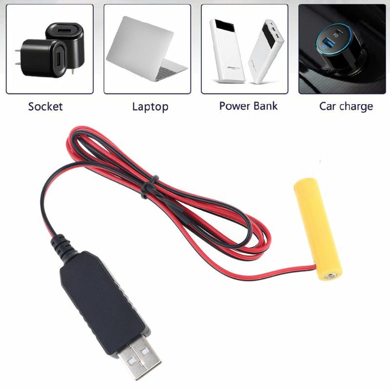 LR03 AAA 배터리 제거기 USB 전원 공급 케이블 교체, 전기 장난감 손전등 시계용, 1.5V AAA 배터리 1-4 개