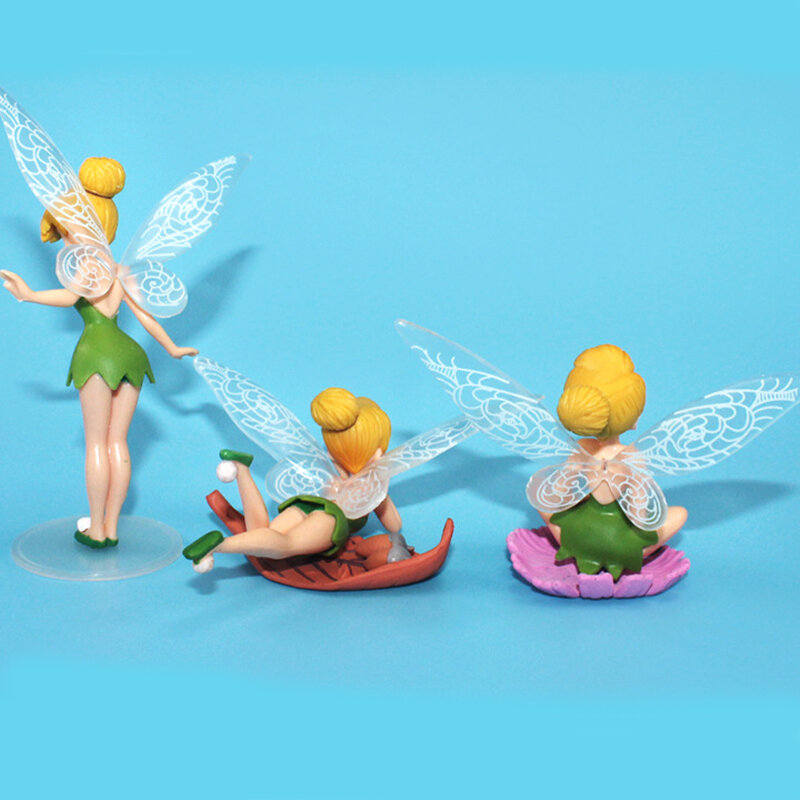Tinker-figura de Hada de las flores de Disney para niños, modelo de 6 piezas, figuras de Anime, elfo, Princesa, juguetes, decoración de pasteles, adorno para regalo