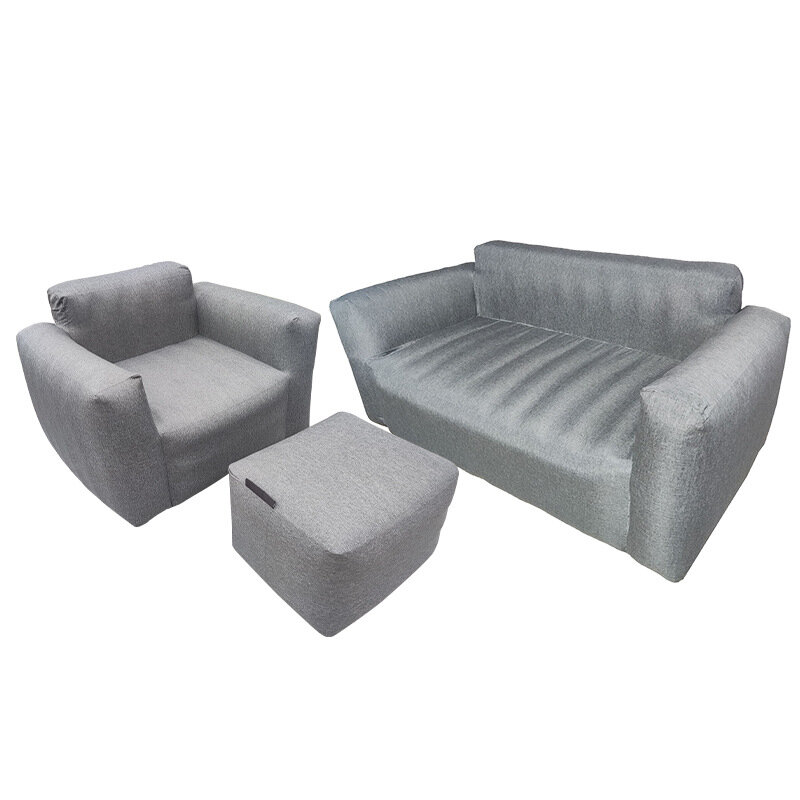 Ao ar livre único duplo sofá inflável, assento de cama dobrável portátil, Camping móveis, preguiçoso ar cama, luxo