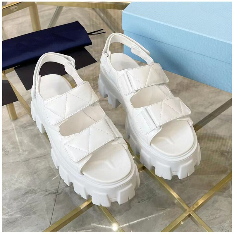 Letnie klapki dla kobiet prawdziwa skóra wygodne grube podeszwy damskie buty na plażę sandały na wakacje podwyższają casualowe sandały