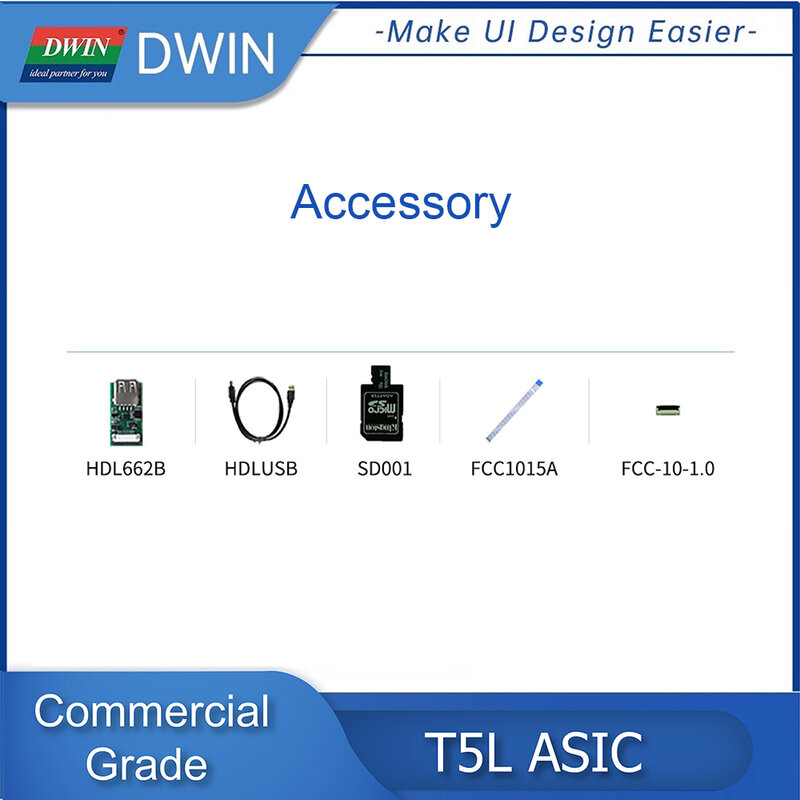 DWIN-Smart Touch Panel Screen, Display TFT, 800x480 RS232 TTL HMI, Módulo LCD de 7 polegadas, UART, 800x480, DMG80480C070-04W