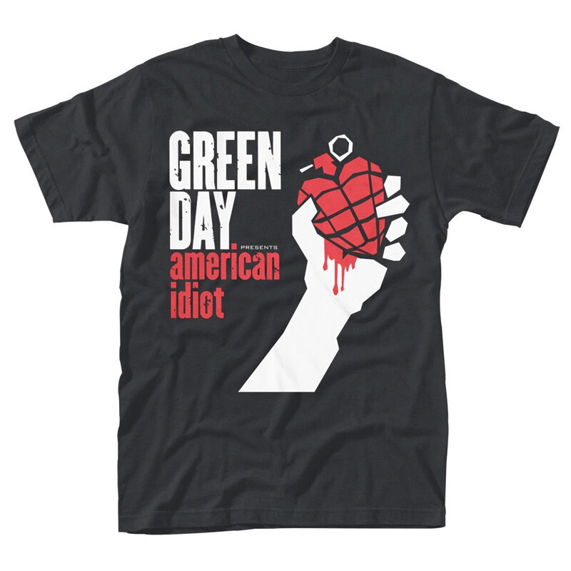 Green Day 남녀공용 오버사이즈 티셔츠, 신기하고 재미있는 스트리트웨어, 편안한 티, 아메리칸 멍청한 앨범 커버, 여름