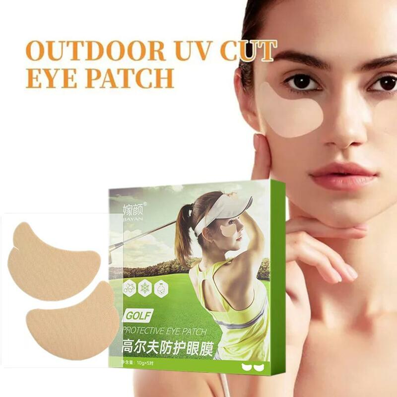 Parches faciales UV de protección solar de Golf, pegatinas de máscara de Ojos de Gel de gelatina fresca, parches solares hidratantes, 5 pares
