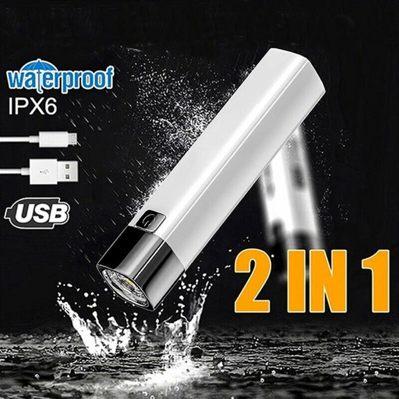Portable 2 IN 1 Ultra Bright G3 Tactical LED Flashlight Mini Outdoor Lighting 3 Modes Flashlight With USB Charging Cable