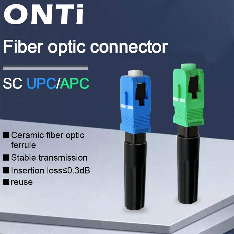 Konektor Cepat Serat Optik ONTi SC UPC/APC Konektor Serat Optik Tanam Konektor Cepat Adaptor Mode Tunggal FTTH SC Dingin