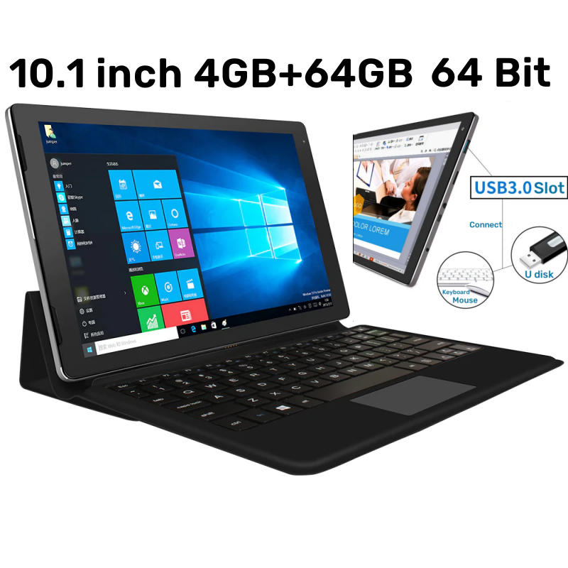 Große Verkäufe 10,1 Zoll Windows 10 Tablet PC 4GB RAM 64GB ROM P7 Dual-Kameras 3,0 x Pixel HDMI-kompatibel 64 Bit X64 USB