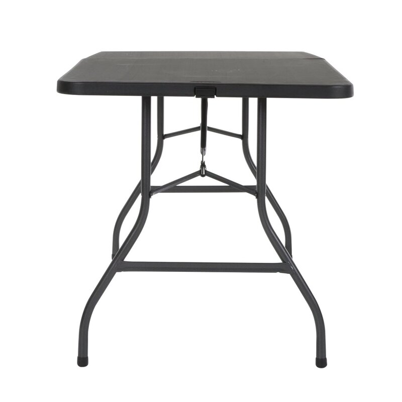블랙 센터폴드 접이식 테이블, 6 피트