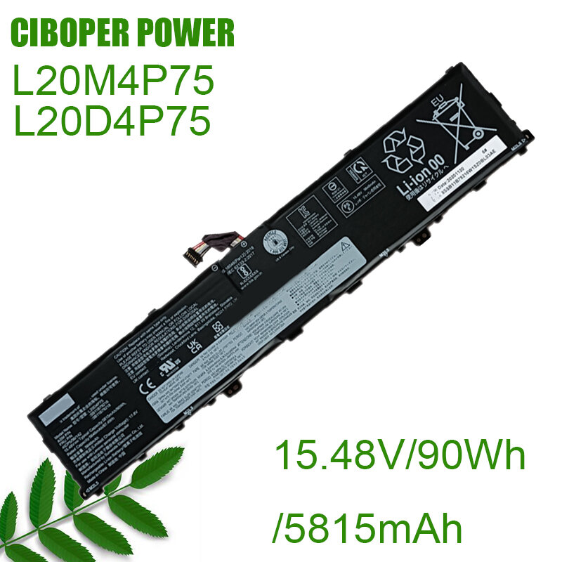 Baterai Laptop Asli CP L20D4P75, L20M4P75 15.48V/5815MAh/90Wh untuk Seri G4 P1 5B11B79217, 5B11B79218,SB11B79215, SB11B79216