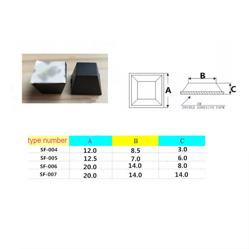 Piedini in gomma paraurti autoadesivi adesivi paraurti alti quadrati/rotondi ammortizzatore per elettronica mobili per elettrodomestici per Laptop