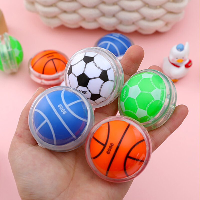 1pc Kinder Cartoon Fußball Basketball Muster Yo-Yo Ball entwickeln Hand-Auge-Koordination und Intelligenz zufällige Farbe