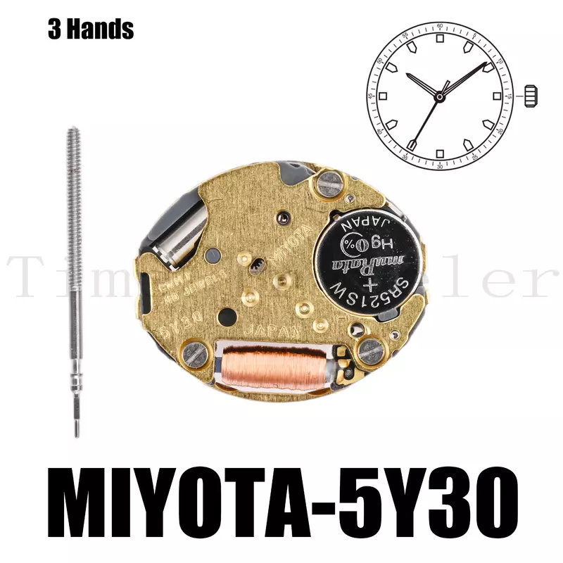 5 y30 movimento Miyota 5 y30 movimento dimensioni 5 1/2x6 3/4 '''' altezza 2.54mm 3 mani movimento piccolo perfetto per disegni più piccoli