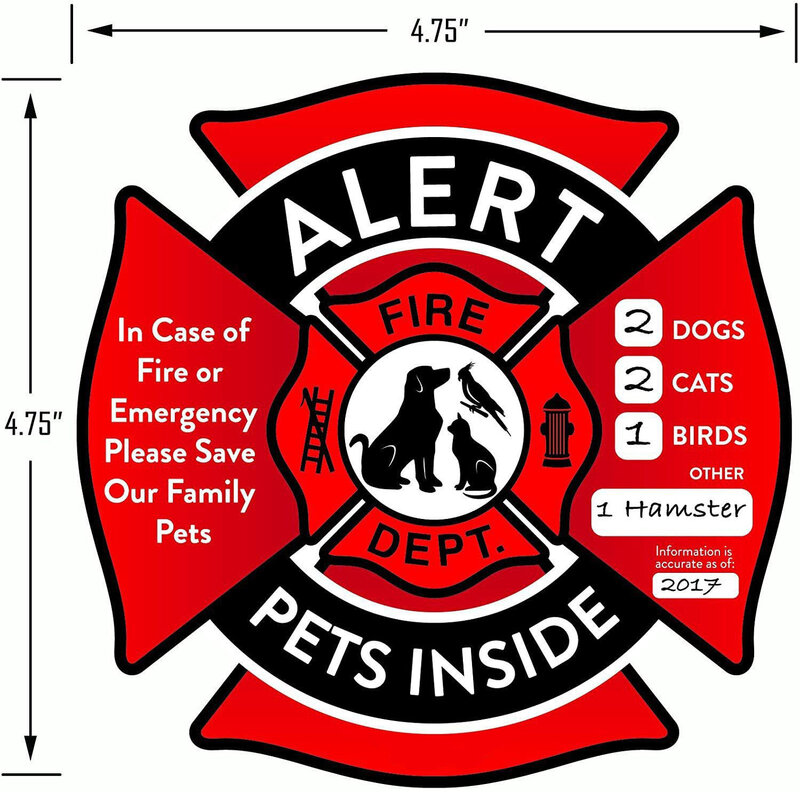 Pet Alert Stickers Static Cling Window Decals Emergency Pets Rescue Sign Save My Pets in Case of Emergency Stickers
