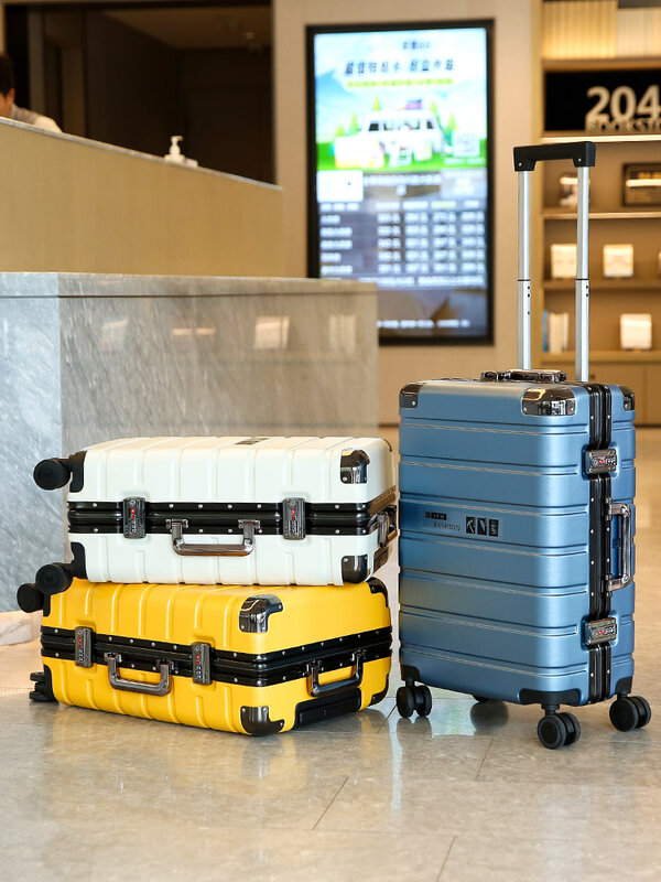 Bagages à roulettes avec cadre en aluminium de haute qualité, roues silencieuses et résistantes à 360, bagages à main à roulettes, à la mode
