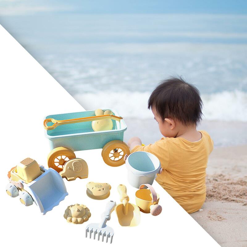 Set di giocattoli di sabbia da spiaggia, giocattoli da spiaggia per carrelli, coordinazione occhio a mano giocattolo per carri da spiaggia per bambini, Set da gioco da spiaggia per bambini per feste all'aperto