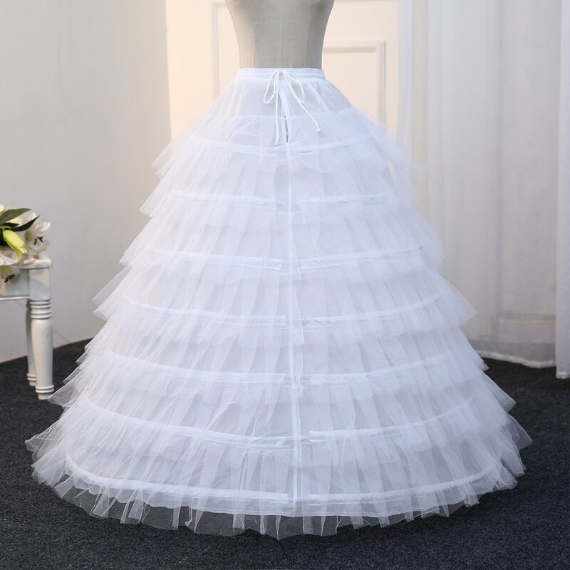 6 Hoops Petticoats for Wedding Dress Ball Gowns Crinoline underskirt saiote de noiva Six Hoop
