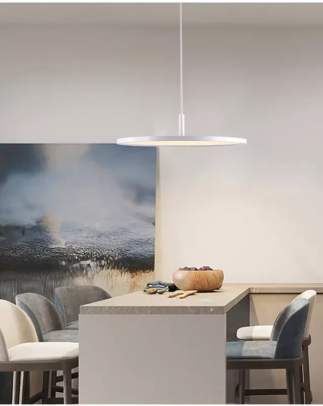 Lampada a sospensione in alluminio semplice creativa nordica lampada da soffitto rotonda per ristorante dell'hotel lampada da tavolo da Bar lampada da casa a Led a testa singola