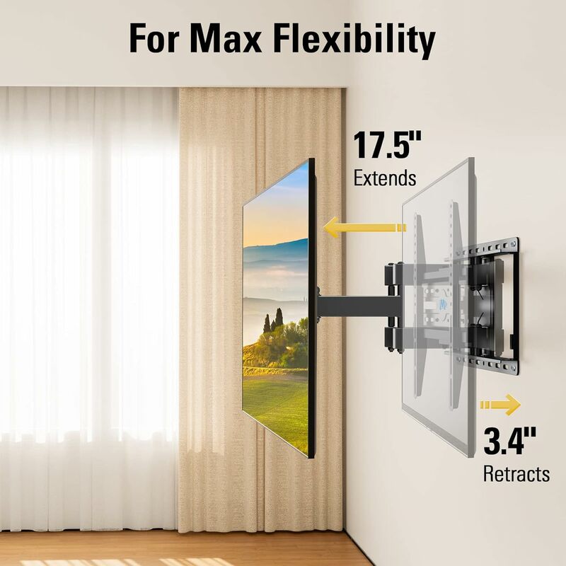 Dream-soporte de pared para TV de 32 a 65 pulgadas, montaje giratorio e inclinable, soporte de TV de movimiento completo con brazos duales articulados