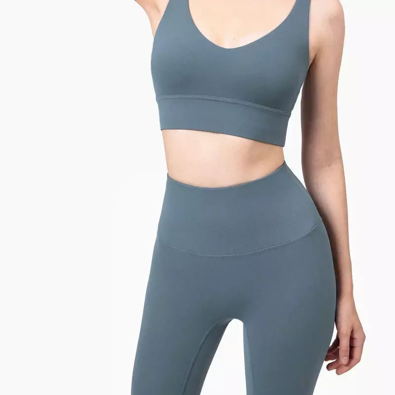 Lemon Women 2 Piece Yoga  Fitness Sets High Quality Bra and Leggings Gym Workout Running Yoga Set Sport Suit Activewear