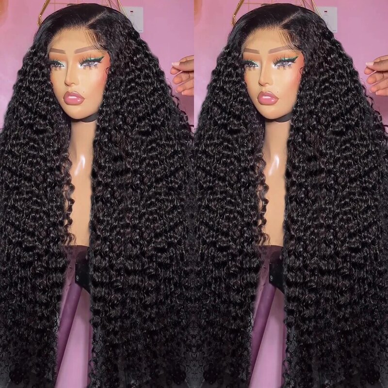 250% Deep Wave 13x4 13x6 Lace Frontal Human Hair Wigs Brazilian Remy 30 40 Inch Water Wave 360 Hd Lace Front Wig For Women