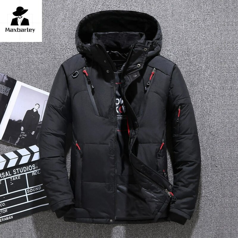Men's Women White Duck Down Jacket Warm Hooded Thick Puffer Jacket Coat Male Casual High Quality Overcoat Thermal Winter Parka