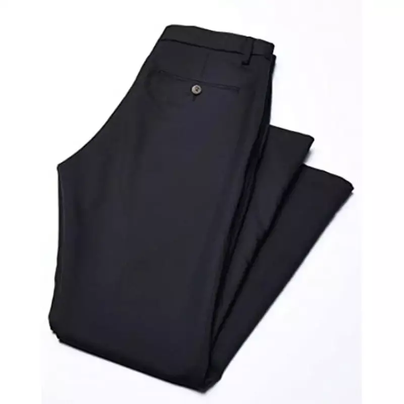 Pantalones clásicos de alta elasticidad para hombre, pantalón informal de cintura alta elástica para correr, pantalones de negocios para hombre, envío directo