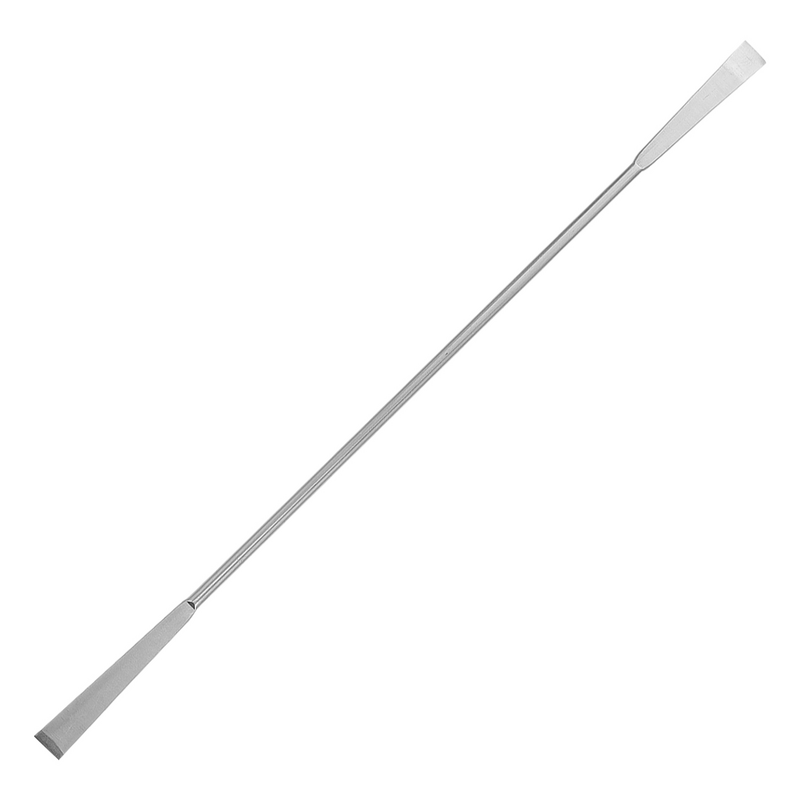 Sendok laboratorium spatula baja tahan karat 20cm, sendok pengeruk dua ujung (perak)