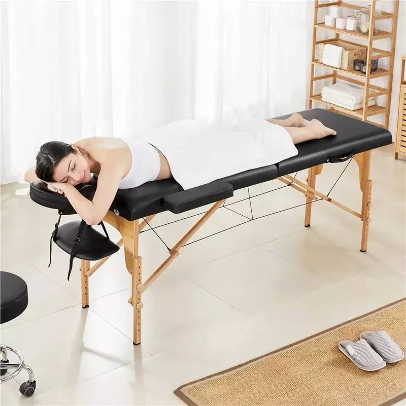 Mesa portátil massagem ajustável com encosto, braço Pallet, 2 seção, 84"
