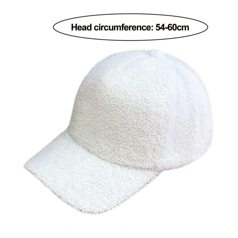 Women Baseball Cap Windproof Plush Baseball Cap for Men Women Fuzzy Curved Brim Warm Hat with Uv Protection for Outdoor Sports