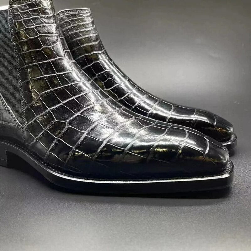 Yingshang – bottes en cuir de crocodile pour homme, chaussures, nouvelle collection