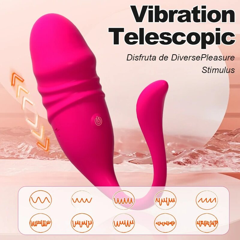 Vibrador inalámbrico con Control por aplicación para mujer, huevo vibrador telescópico femenino, estimulador del punto G y clítoris, masajeador, masturbador, Juguetes sexuales