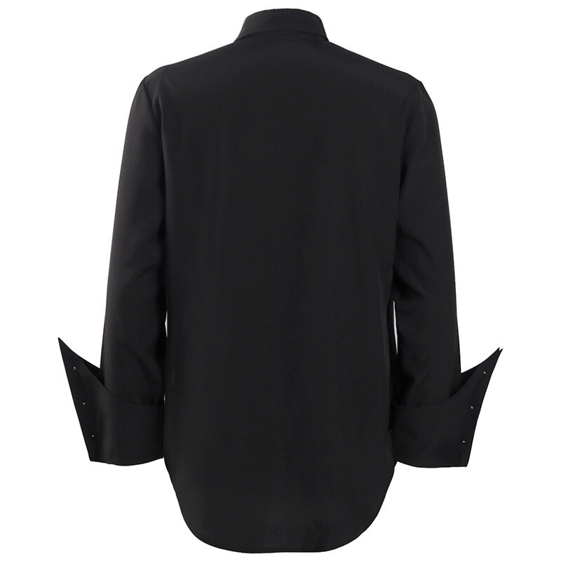 Chemise à col à volants gothique pour homme, manches longues, cravate plissée, nouvelle mode européenne et américaine, 2023