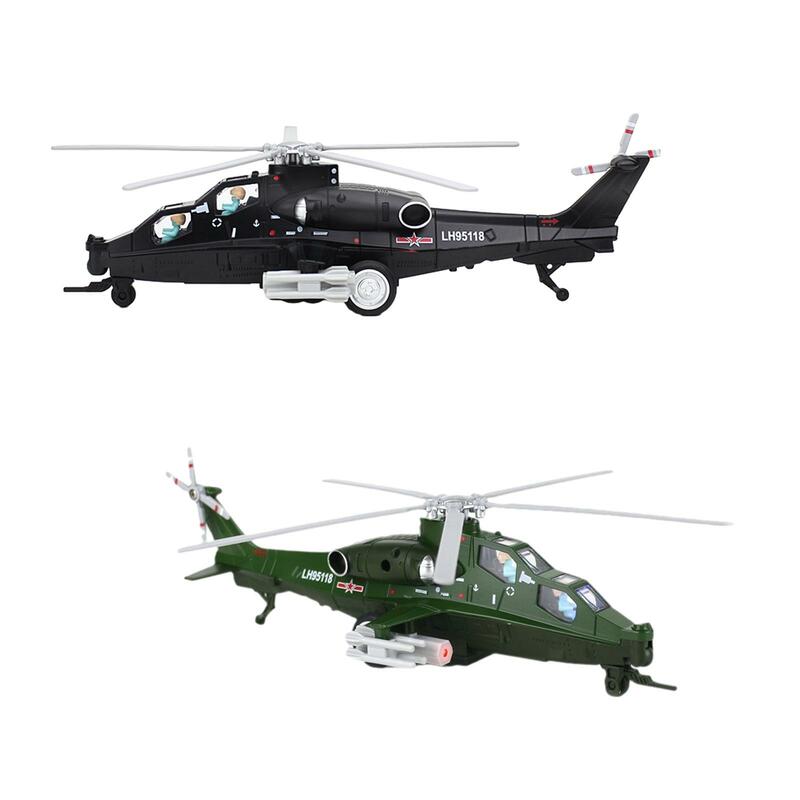 Juguete de helicóptero con luces para niños y niñas, juguetes de simulación de juego, vehículos abatibles, aviones de Metal, regalo de cumpleaños