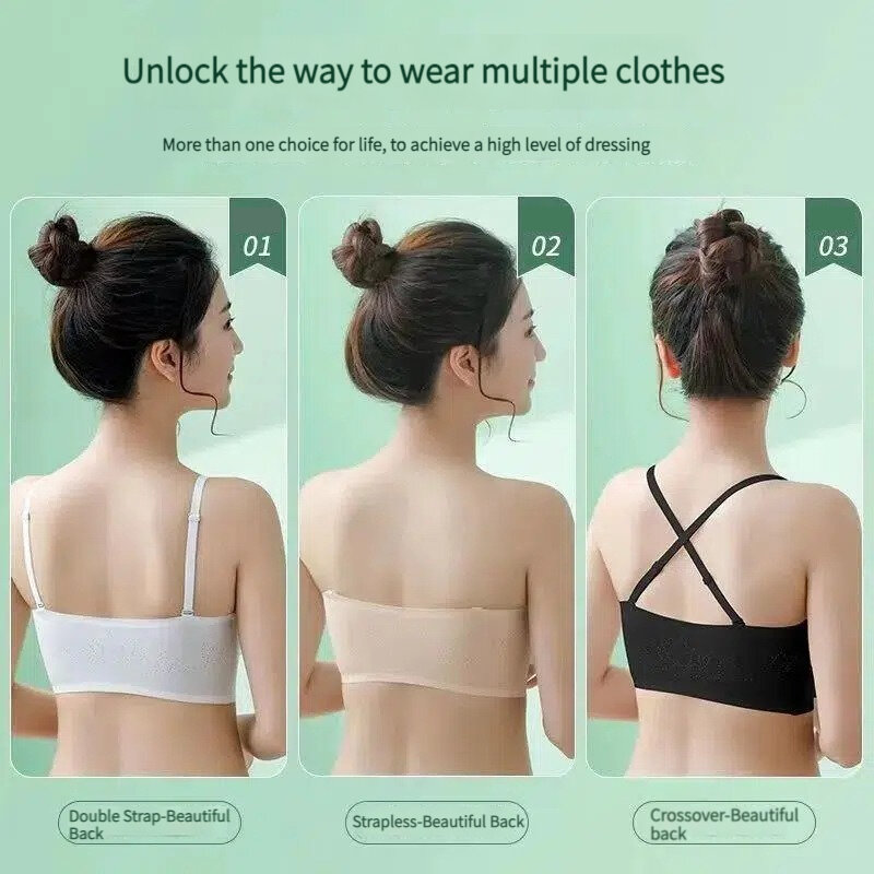 Summer Strapless Bra Underwear Seamlessly Push Up Brassiere Cover Front Type Sexy Lingerie Women Body Lenceria Para Damas Mujer