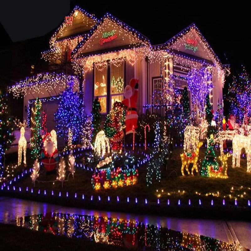 Guirnalda de luces Led para exteriores, iluminación de hadas para árbol de Navidad, AC220v, 110v, 100m, 50m, 30m, 20m, 10m