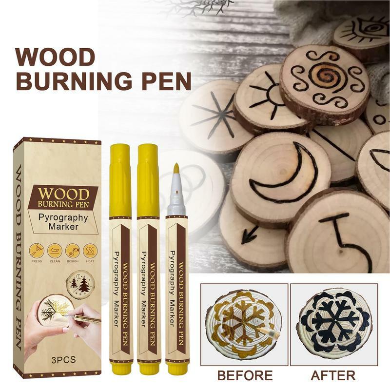 Przypalany długopis do wypalania drewna palnik drewna Marker narzędzia do wypalania drewna dla miłośników malowania rysujących miłośników drewno papier kartonu