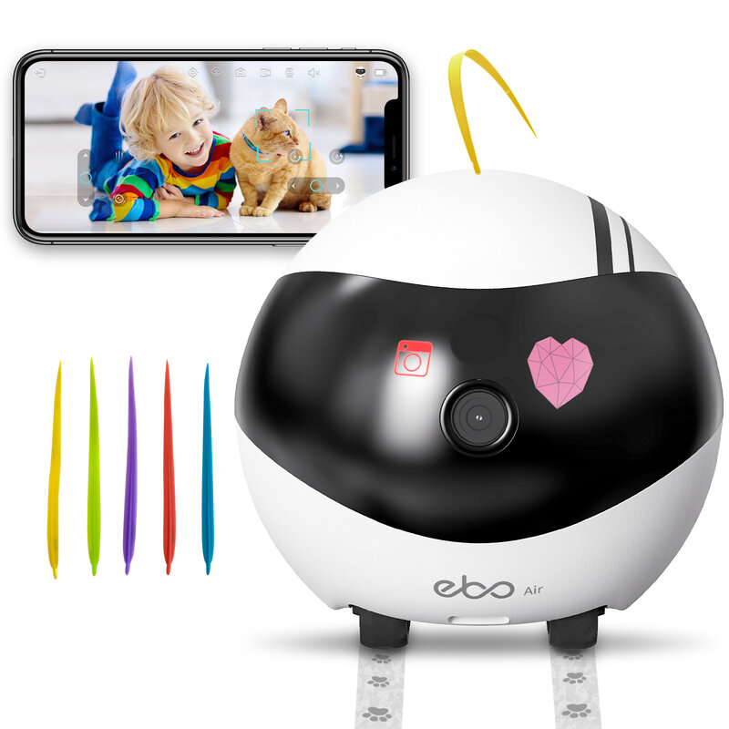 Домашняя Роботизированная камера безопасности Enabot, 2-сторонняя аудиосвязь с ИИ-монитором слежения с E-Pet, беспроводное самозаряжаемое ночно...