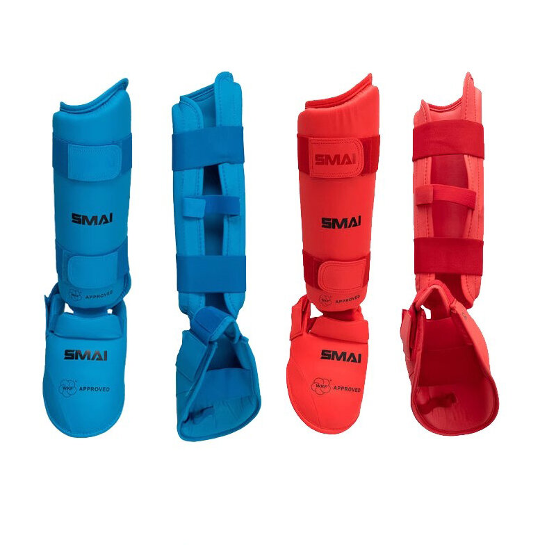 Новые протекторы для ног SMAI karate, протектор для ног WKF SHIN INSTEP, хорошее качество, протектор со специальным хвостовиком, искусственная кожа, Италия
