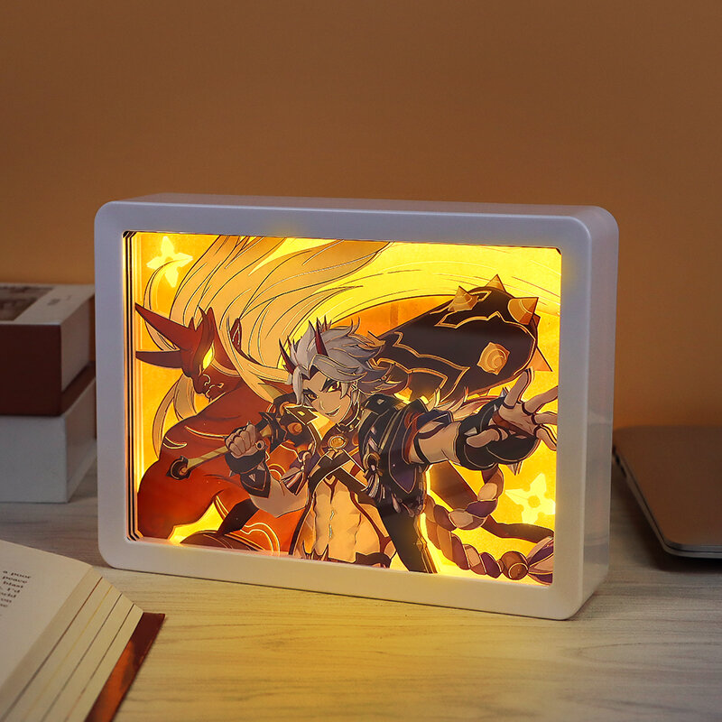 3D Shadow Box Anime Light Box Action Figure Paper Carving Led Night Lights Usb Bedside Table Lamp Kids Room Light Brithday Gift