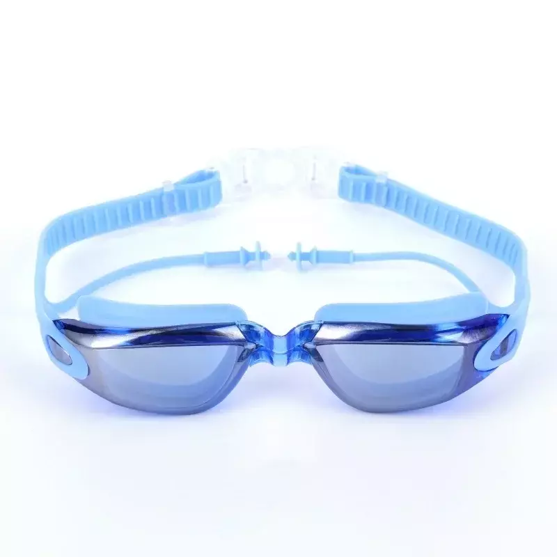 Tappi per le orecchie monopezzo occhialini da nuoto impermeabili ottici con placca professionale e antiappannamento di uomini e donne adulti